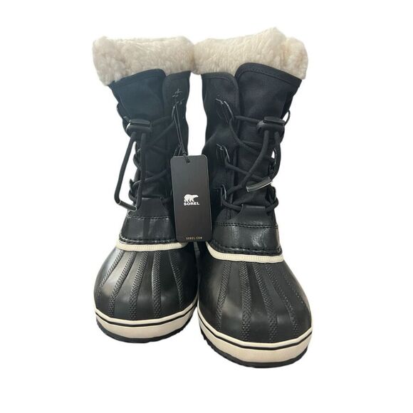 New In Box Sorel Yoot PAC Nylon Black Boots Youth Size 5 Waterproof - Picture 1 of 6